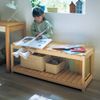 Belle Maison Rack, Stackable Wood Open Shelf Rack, Ice Gray x Natural, Width 23.6 inches (60 mm)