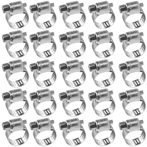 drado Jubilee Hose Clips 40-63mm Stainless Steel Pipe Clamps, 6 Pack Worm Drive Hose Clips