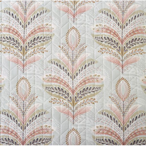 3 PCS Patchwork Bedspread Quilted Bed Throw Single Double King Size Bedding Set (Jasmine Blush Pink, Single Bedspread set)