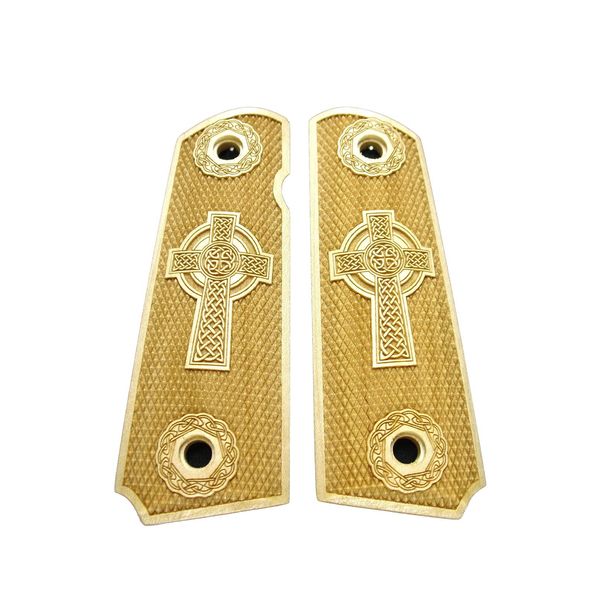 Maple Celtic Cross #2 Full Size 1911 Grips X
