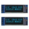 Haldzemo 0.91 Inch I2C IIC OLED Display Module 128X32 SSD1306 Compatible Arduino Raspberry Pi ESP32 (2 Pack, Blue)