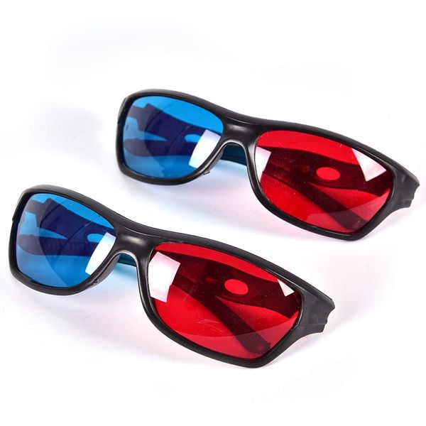 VizGiz 2 Pack 3D Glasses for TV Cyan Red Blue 3 Dimensional Glasses for Anaglyph Stereoscopic Movie Comic Book Photo Projector Computer Screen Game DVD Film Television Home Theater