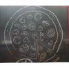 Kitchen Plastic Cutting Board, Rectangle (app. 12" x 8") PIZZA PIE, red by HB