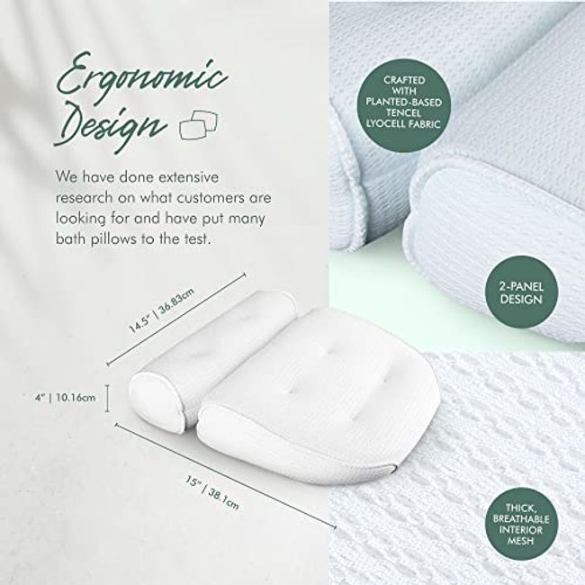  Bath Haven Bath Pillow Bathtub Pillow Back Neck