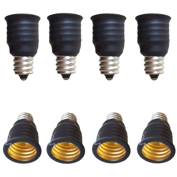 dzydzr 8 Pcs LED Light Bulb Socket Base E12 to E17 LAMP HOLDER CONVERTER ADAPTER Flame-Retardant Materials