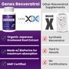 GENEX 1500mg Resveratrol with BioPerine for Absorption (3 Pack) | Organic Trans-Resveratrol Capsules from Japanese Knotweed, Antioxidant Supplement for Healthy Aging