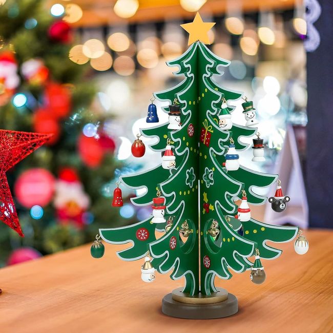 Christmas Tree Tabletop Christmas Present Kids Toys Christmas Decoration Decoration Decoration Christmas Strap Countdown Calendar 2023 (Green)