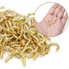 Biaungdo 100 Pcs 1/2" Ceiling Cups Hooks Screw Hooks Ceiling Cup Hooks Self-Tapping Screws Hooks Gold