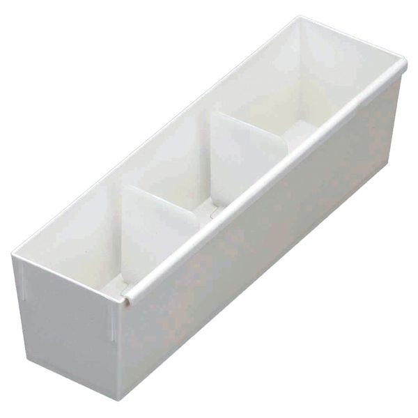 LIKE-IT ST-01 Drawer Organizer Stand Sock Case with 2 Dividers Approx. Width 3.7 x Depth 13.0 x Height 3.7 inches (9.5 x 33 x 9.5 cm), White, Made in Japan