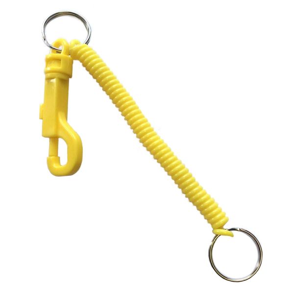 Merriway BH03474 Plastic Spiral Key Ring - Yellow