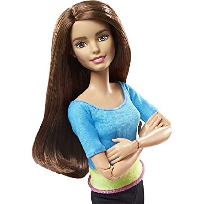 Barbie Made to Move Posable Doll in Blue Color-Blocked Top and Yoga  Leggings, Flexible ( Exclusive)