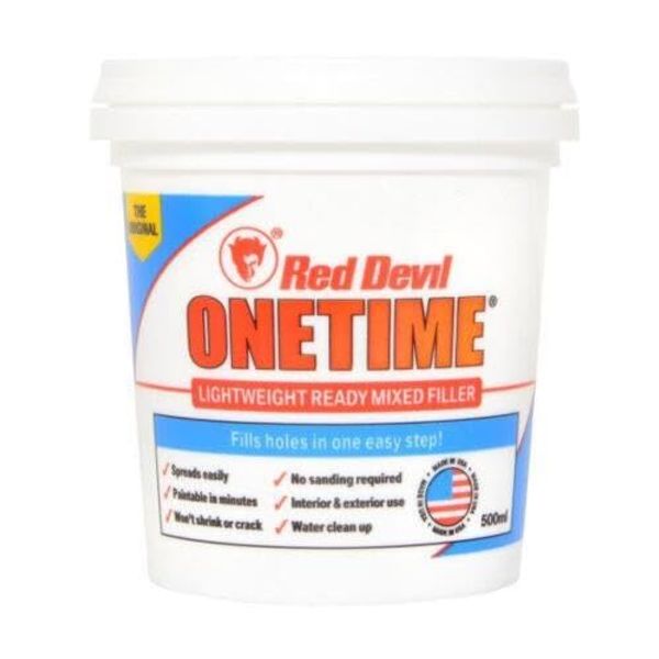 500ml - Red Devil Onetime Interior & Exterior Ready Mixed Lightweight Filler