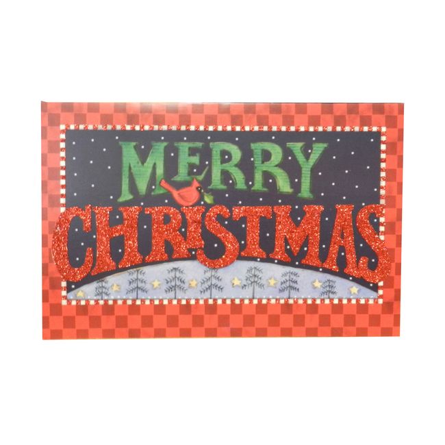 American Greetings Merry Christmas Cards With Glitter 6 Pack