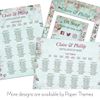 Paper Themes Personalised Wedding Table Plans (Summer Flowers B)