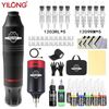 Rotary Tattoo Pen Machine Kit Complete 10Pcs needles Wireless Power Supply