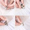 TRIXES White Corner Bed Sheet Clips x2 - Suspender Style Strap Fasteners - Adjustable Elastic Strap & Metal Clip