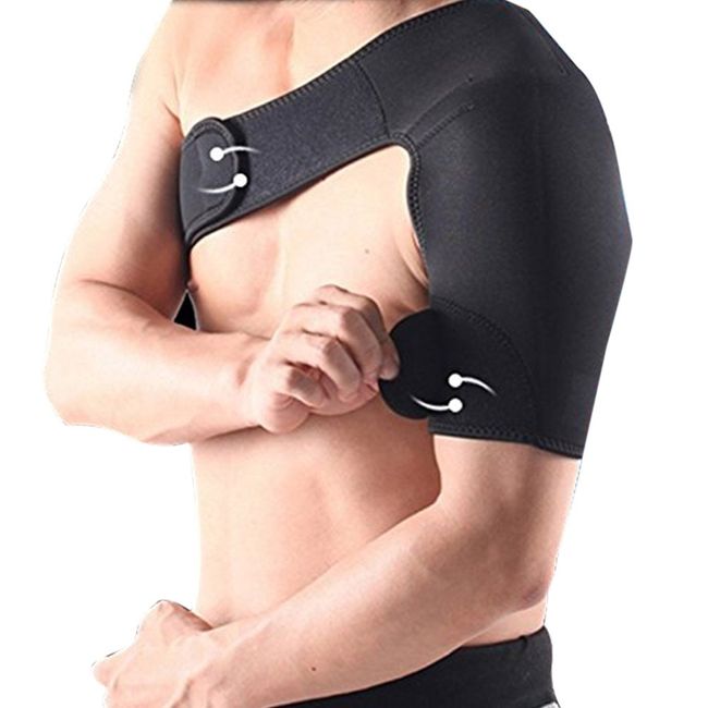 VORCOOL Adjustable Left Shoulder Support Brace Shoulder Compression Sleeve Strap Black