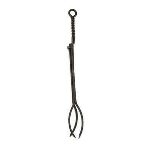 28"Tall Black Rope Design Standard Fireplace Tongs