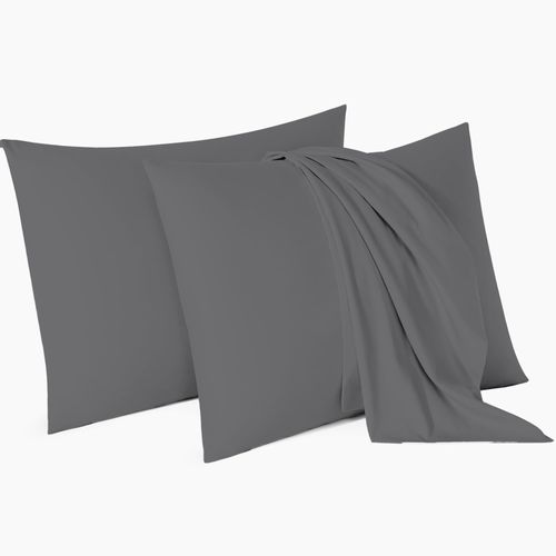 Micropuff King Size Pillow Protectors Open Enclosure - 2 Pack - Soft and Breathable Hypoallergenic Pillow Cover. Pillowcase Protects Against Stains, Spills, and Perspiration. (Dark Grey; 20x40)