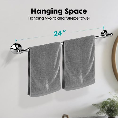 Ntipox Antique Bathroom Towel Bar Polished Chrome, 24 Inch Towel Racks for Bathroom Wall Mounted,Bathroom Towel Holder,Home Decor Towel Rod Chrome