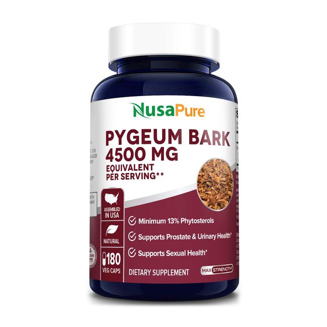 Pygeum Bark 4500mg 180 Veggie Caps (Non-GMO & Gluten Free)