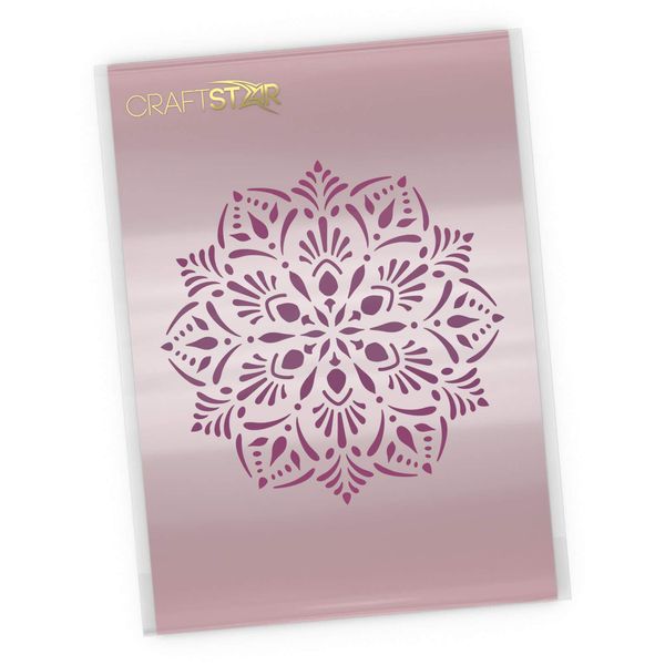CraftStar Laghu Mandala Stencil - 18 cm Round Stencil - Craft/Card/Cake Stencil Template
