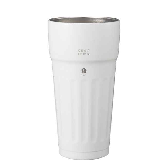 CBJAPAN Tumbler, White, 16.2 fl oz (460 ml), Stainless Steel, Beer Glass, Vacuum, Insulated, TUM