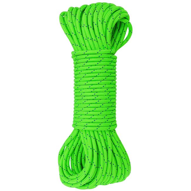 GM CLIMBING CE UIAA Certified Double Blade Construction 6mm Accessory Cord Polyester 30.5M Cut Florescent Green