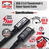 Thunderbolt 5 USB-C 5.0 Cable Charger Data 80Gbps PD 240W 16K Video Display UHD