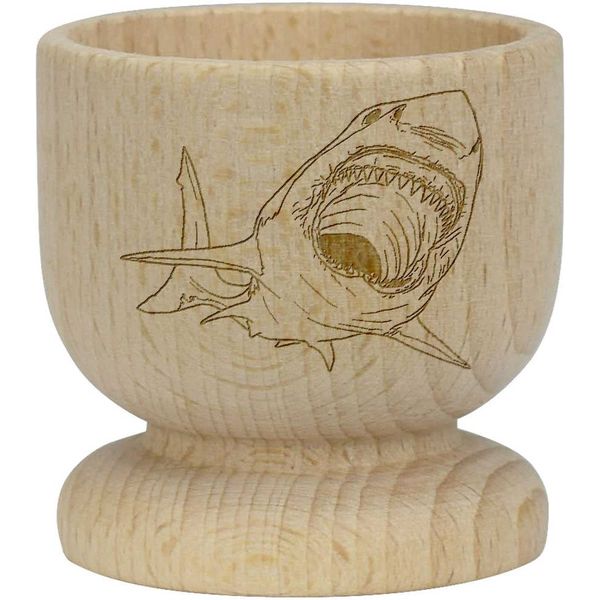 'Great White Shark Bite' Wooden Egg Cup (EC00023283)
