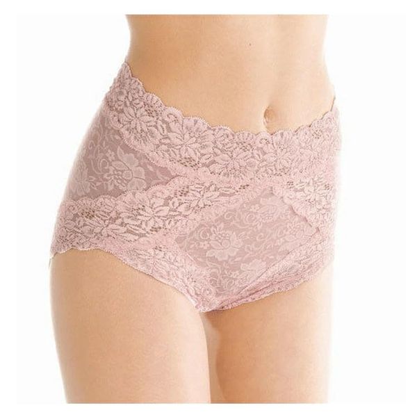 Lange de Ash EL627 Floral Jacquard Control Panties, L Size (Made in Japan), red (bordeaux)