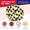 Destination Vinyl ltd 2 x MDF Glossy Top Coasters Round - Geometric Mosaic Pattern 3295