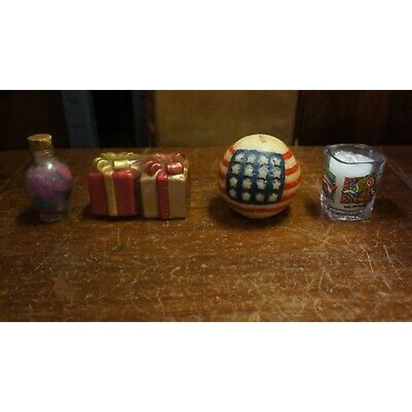 LOT OF 4 HOME DECOR-SAND IN BOTTLE 3 CANDLES-PHILLIPINES TEA LIGHT-ROUND-PRESENT