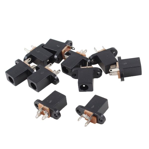 sourcing map 10 Pcs 3 Poles 4.0mm x 1.7mm DC Power Jack Socket PCB Mount Connector