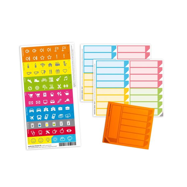weekview Labels M Set | Repositionable Labels with Practical Tab