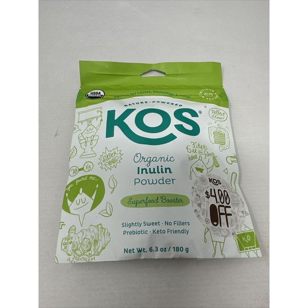 Kos Organic Inulin Powder 6.3 Oz/180 g