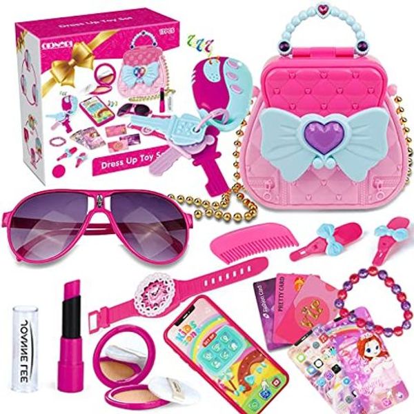 otonopi Makeup Toys Makeup Set for Children, Play House, Makeup Toys, Educational Toys, Mobile, Watch, Keys, Toys, Stylish Bag Included, 17pcs