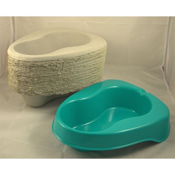 25 Disposable Pulp Cardboard 2L Bed Pan Liners with Plastic Support