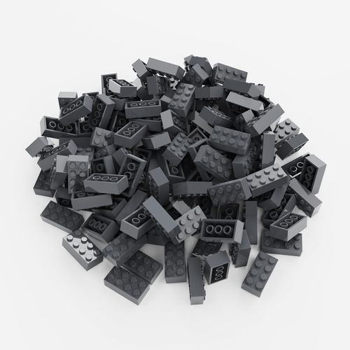 Classic Building Bricks 100 Pieces 2x4 Gray deep, Classic Brick Block Parts and Pieces 3001, Compatible with Lego, Age 6+ Creative Building Block Toys for Kids