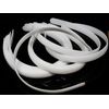 Bulk Package of 36 White Plastic 1/2" Wide Headbands
