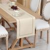 LOMOHOO Beige Table Runner 72 Inches Long Linen Table Runner,Farmhouse Table Runner,Modern Table Runner for Kitchen Dining Table Decoration