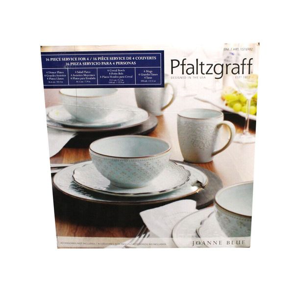 Pfaltzgraff Joanne Blue 16 Piece Dinnerware Set