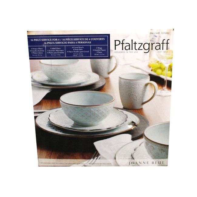 Pfaltzgraff Joanne Blue 16 Piece Dinnerware Set