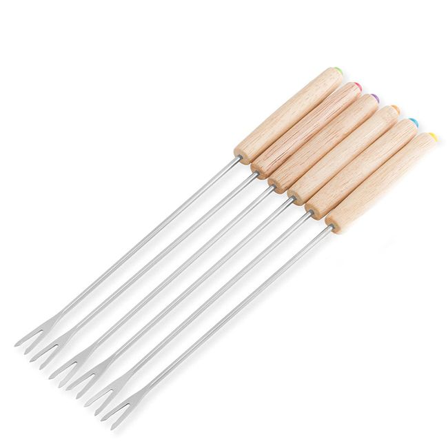 Sengin no ya Petit Chocolat Chocolate Fondue Fork Cheese Fondue Pick Length 9.4 inches (24 cm) Wooden Handle Set of 6