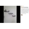 Contemporary Laminated MDF Floating U Wall Decor Shelves 3 Shelf Pack Walnut