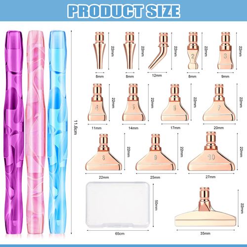 ZYNERY 40 PCS Diamond Painting Pens Kit, 13 PCS Stainless Steel Tips for Diamond Painting Accessories with 12 Clay, Diamond Art Pens 5D Diamond Painting Tools for DIY Craft (Rose Gold)