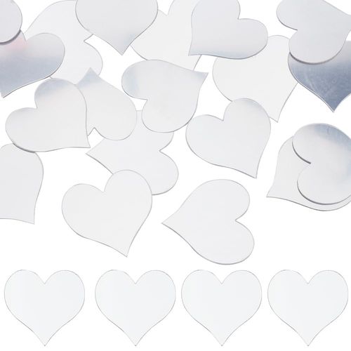 SOFPLATE 1 Box 120Pcs 2 Inch Heart Mirror Tiles Small Self Adhesive Mirror Tiles Acrylic Mosaic Mini for Phone Wall Home Kitchen Living Room Bedroom Decoration Supplies DIY Craft Projects Framing