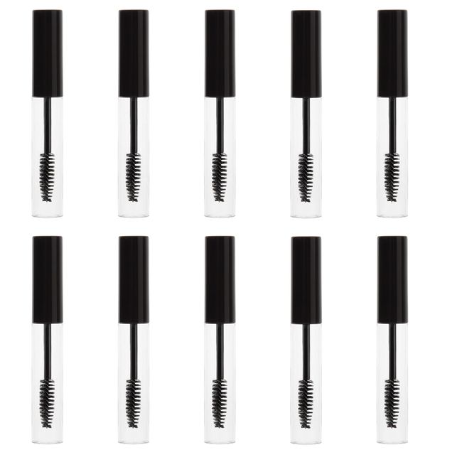 Leere Mascara-Tube mit Wimpernstab 10ml Nachfüllbare Klar Mascara-Röhrchen Leere Mascaraflasche mit Gummieinsätzen für DIY Wimpernwachstum Mascara 10 Stück