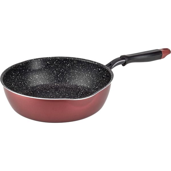 Wahei Freiz Neo RB-1748 Mega Fukka Deep Frying Pan, Like a Pot, 11.0 inches (28 cm), Induction Heat/Gas Compatible, Quick Marble, Fluororesin Treatment to Edges, Bake, Boil, Simmer, Fry