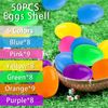 Kitimi 50PCS Large Colourful Fillable Plastic Surprise Easter Eggs, Large Assorted Colour Fillable Plastic Surprise Easter Eggs